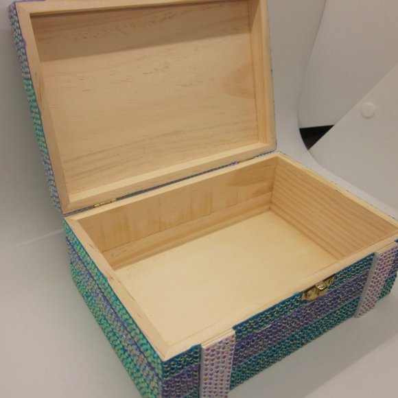Purple and Teal Bling Trinket / Jewelry Box - Picture 5 of 5